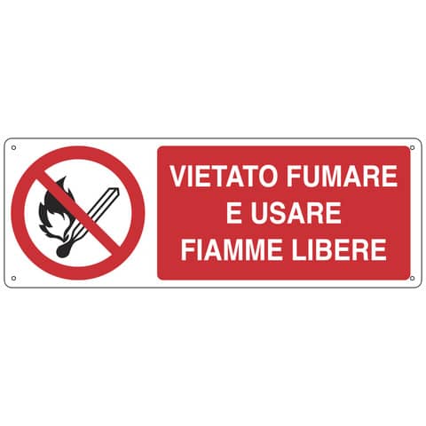 Cartello di divieto 33,3x50 cm Cartelli Segnalatori ''Vietato fumare e usare fiamme libere'' - E1822X